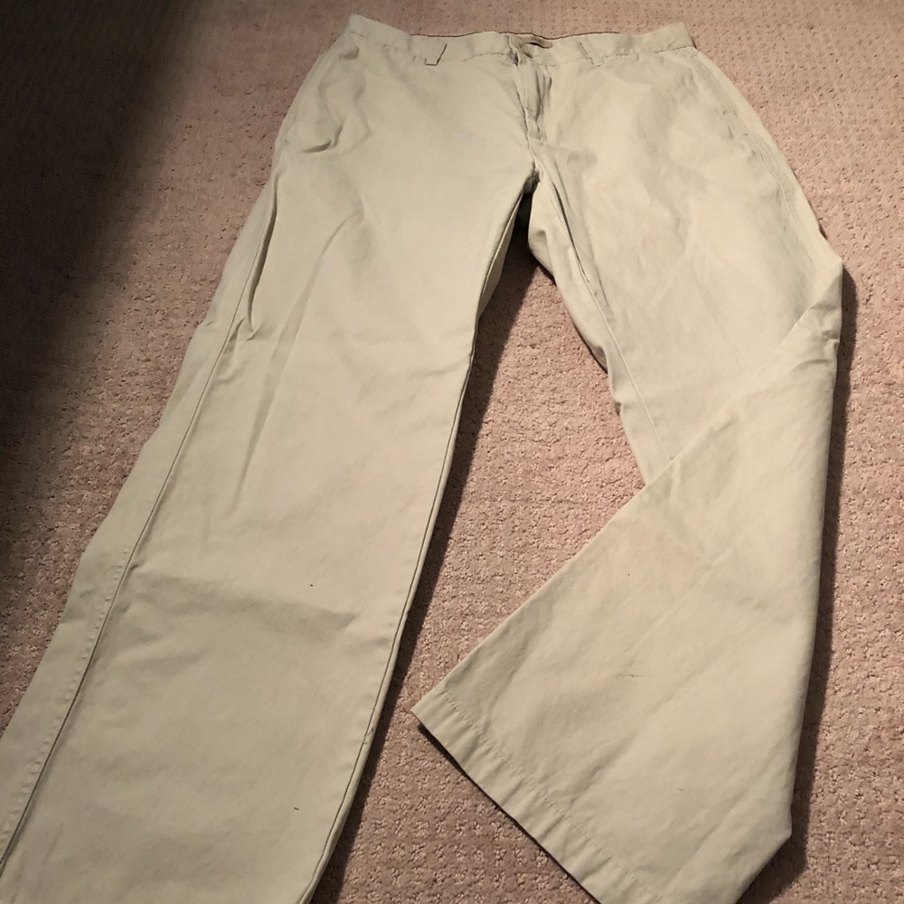 Calvin Klein Liquid Cotton Twill Desert Khakis